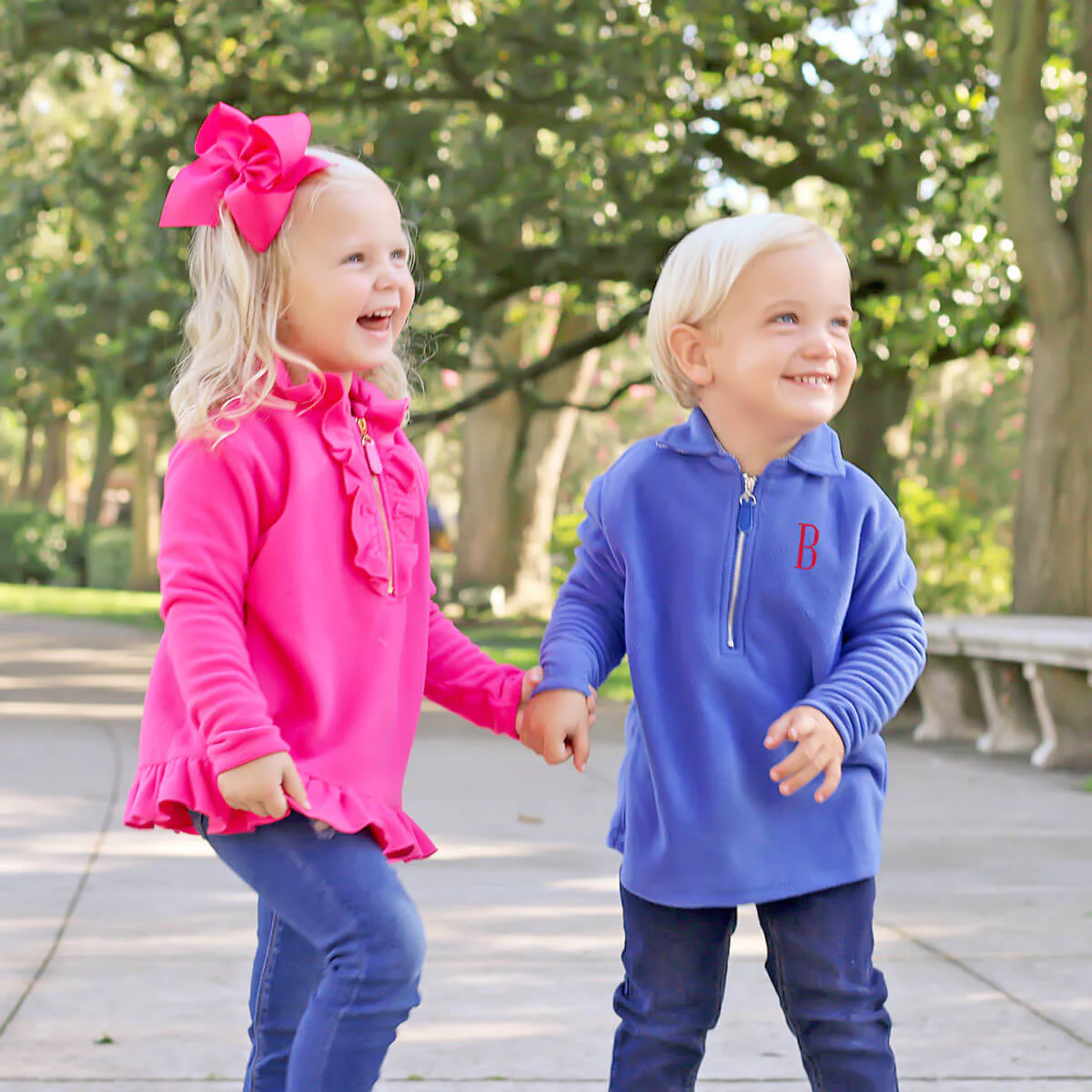 Pink Half Zip Ruffle Fleece Jacket - Image 5