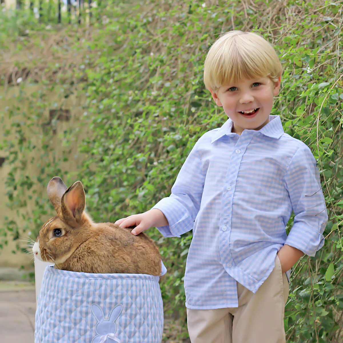 Light Blue Check Button Down Shirt - Image 2