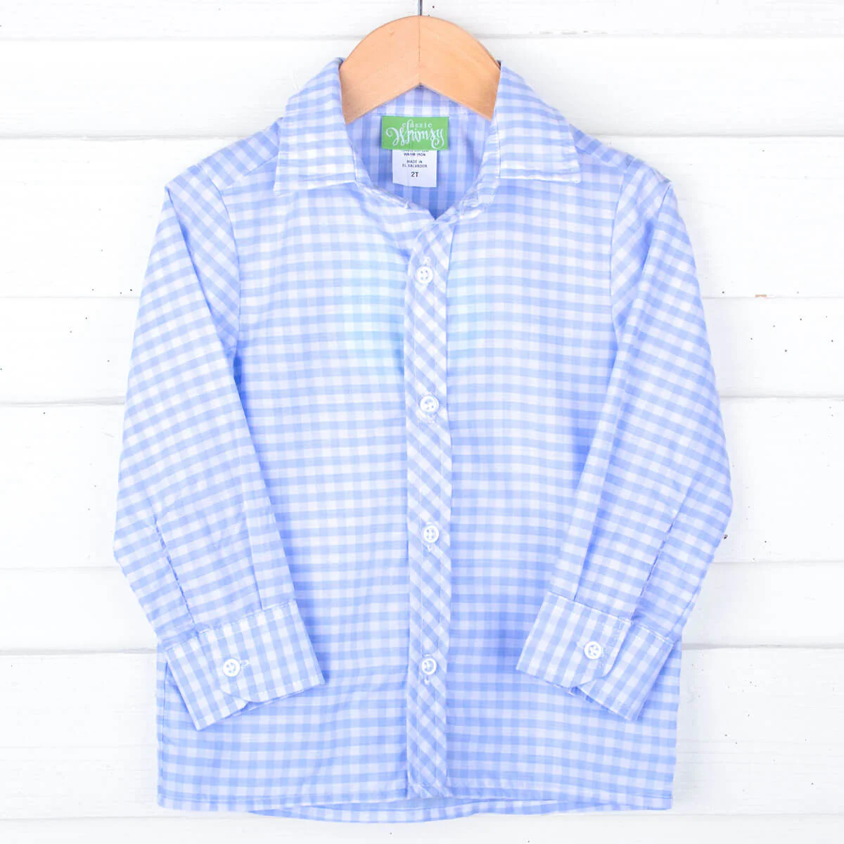 Light Blue Check Button Down Shirt - Image 3