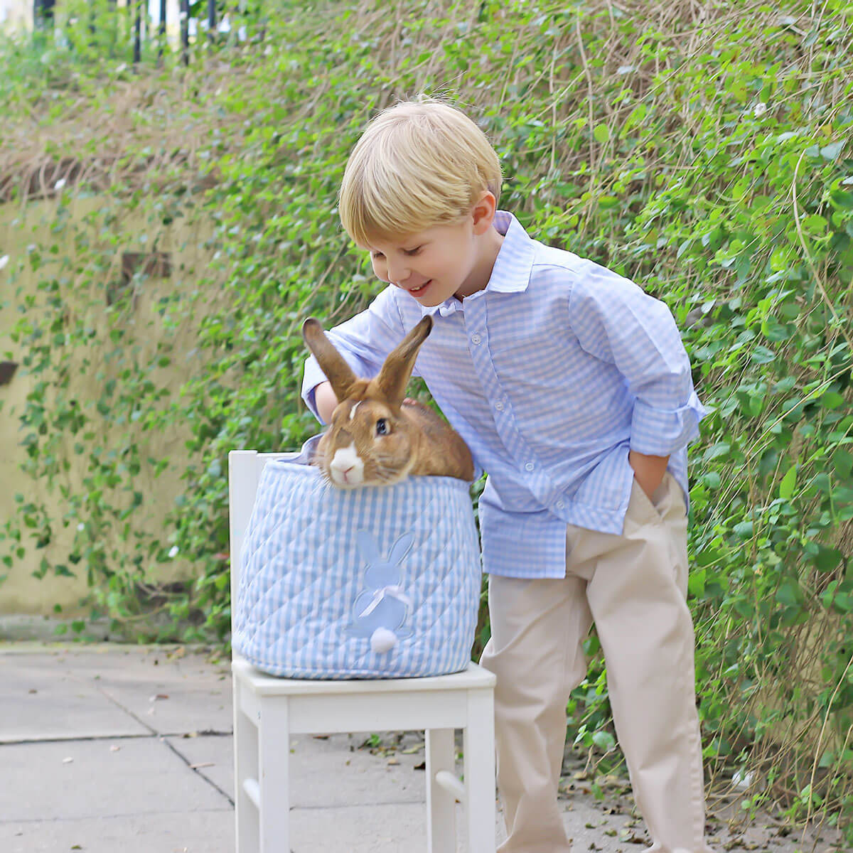 Light Blue Check Button Down Shirt - Image 4