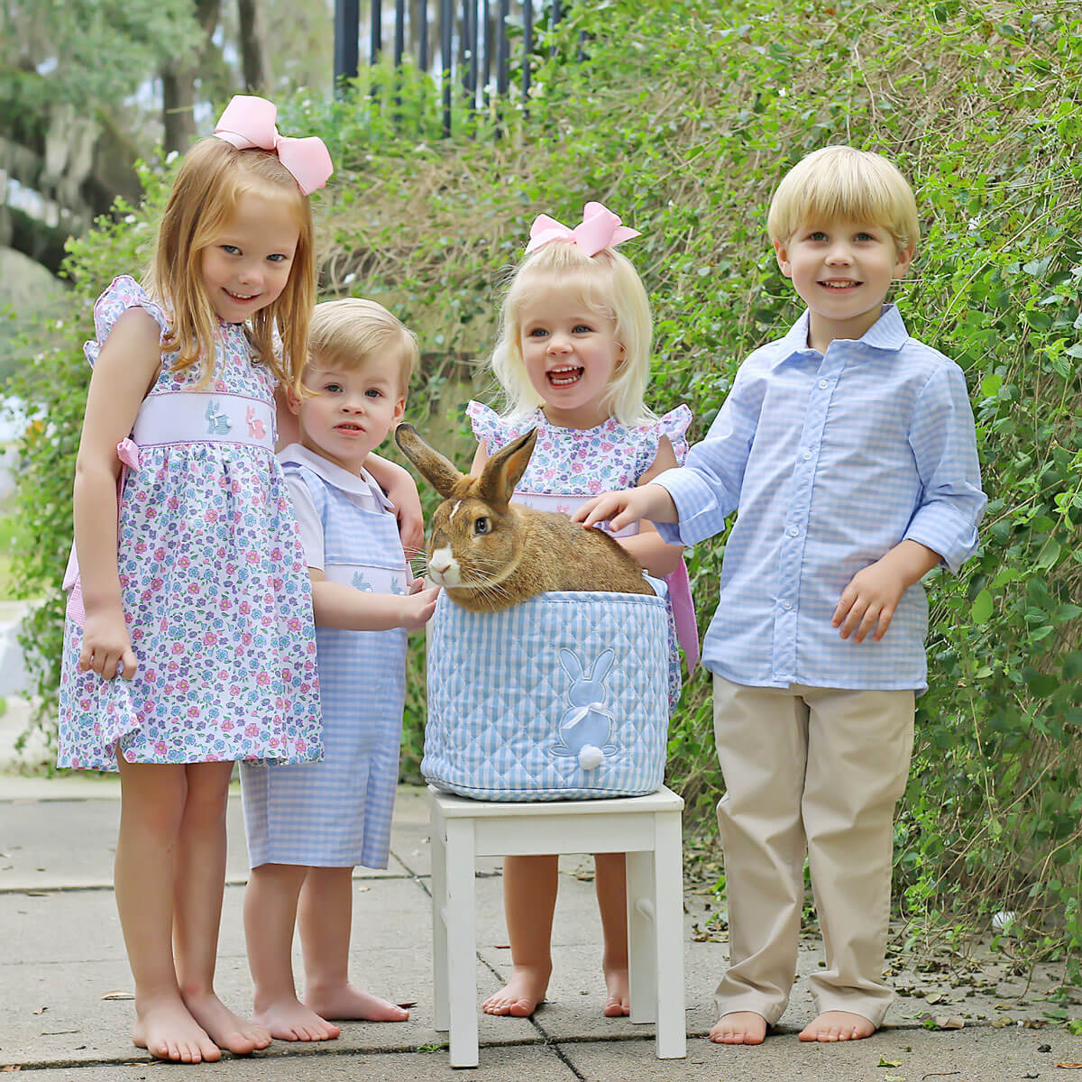 Springtime Floral Bunny Smocked Beverly Bubble - Image 4