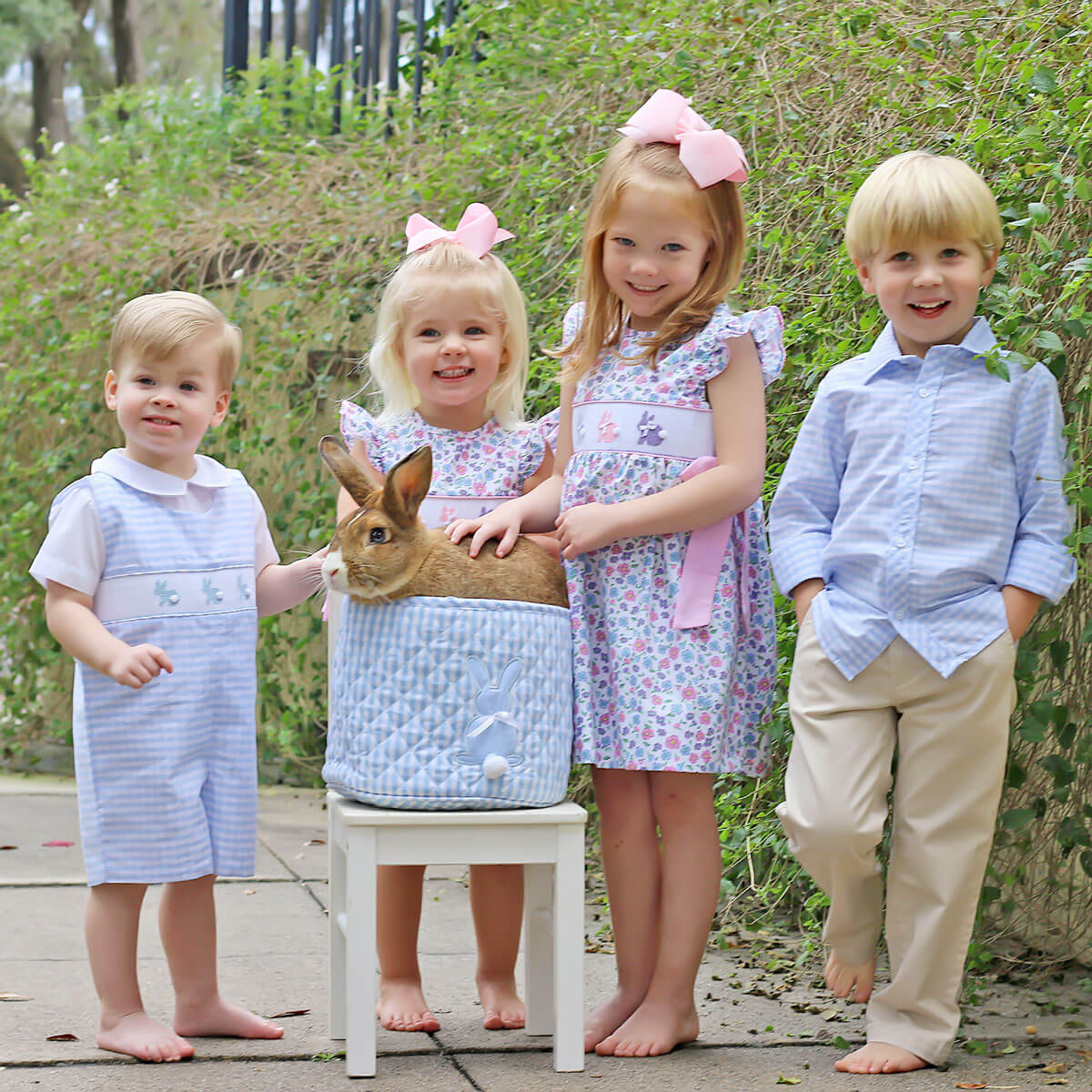 Springtime Floral Bunny Smocked Beverly Bubble - Image 5