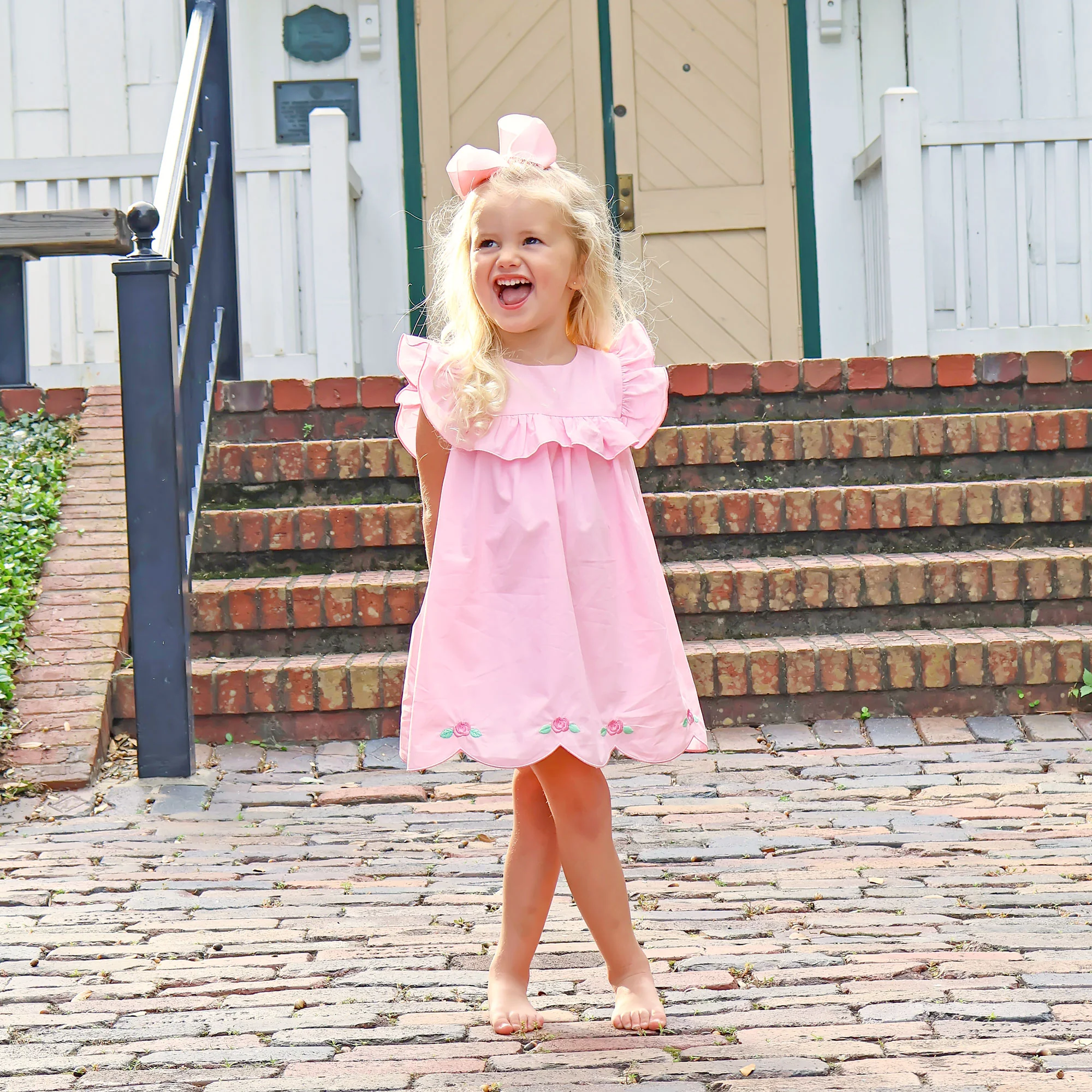 Sweet Flower Pink Bib Dress - Image 5