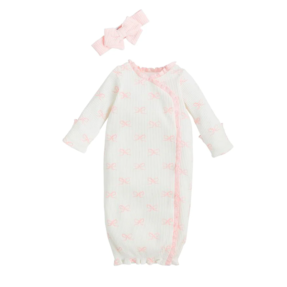 Sweet Take-Me Home Baby Gown & Headband Set - Image 3