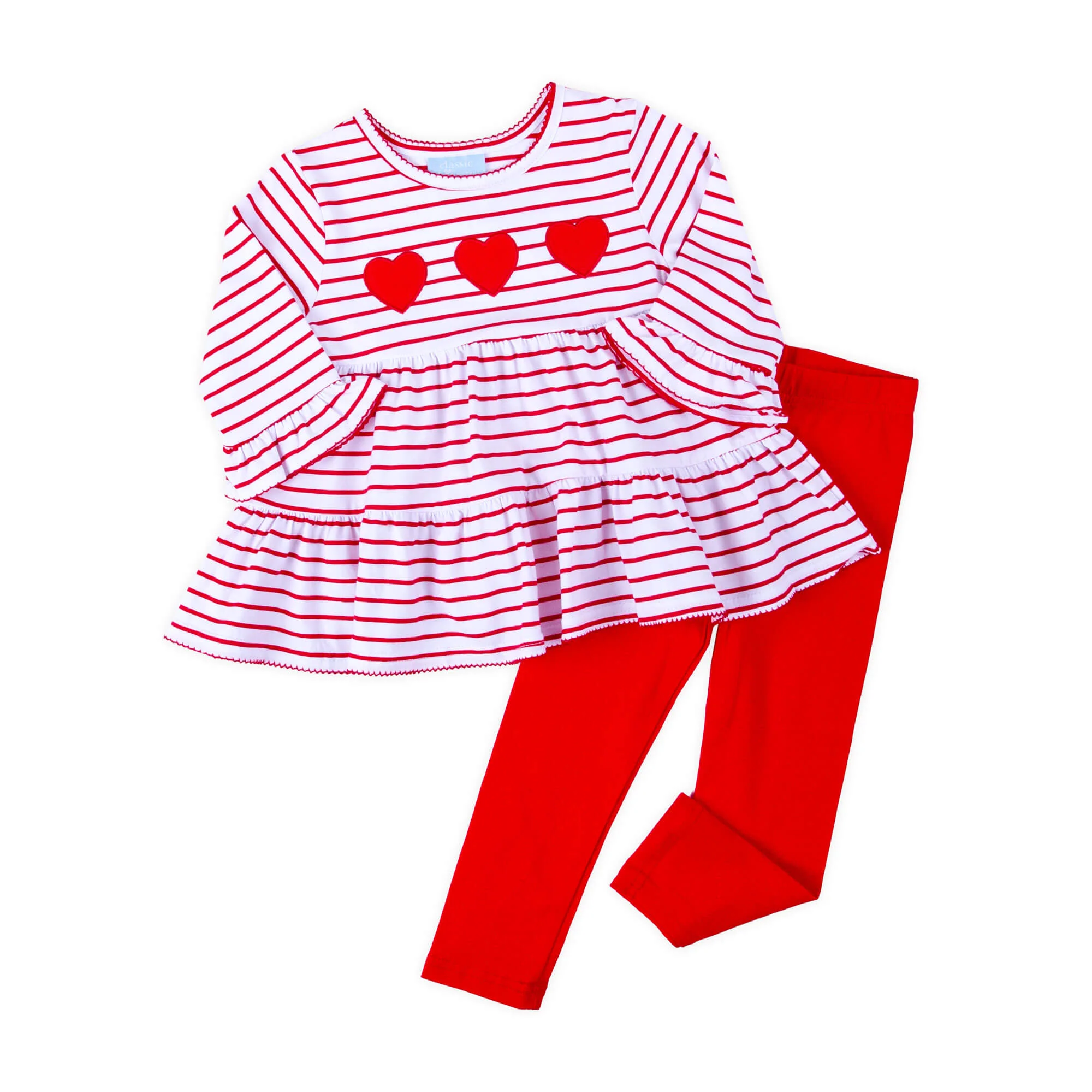 Sweet Valentine Red Stripe Callie Legging Set - Image 2