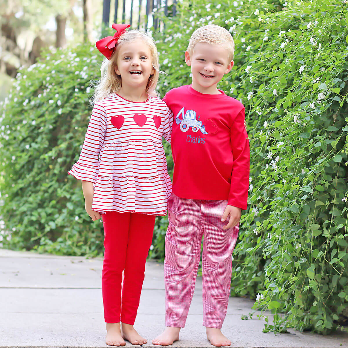 Sweet Valentine Red Stripe Callie Legging Set - Image 4