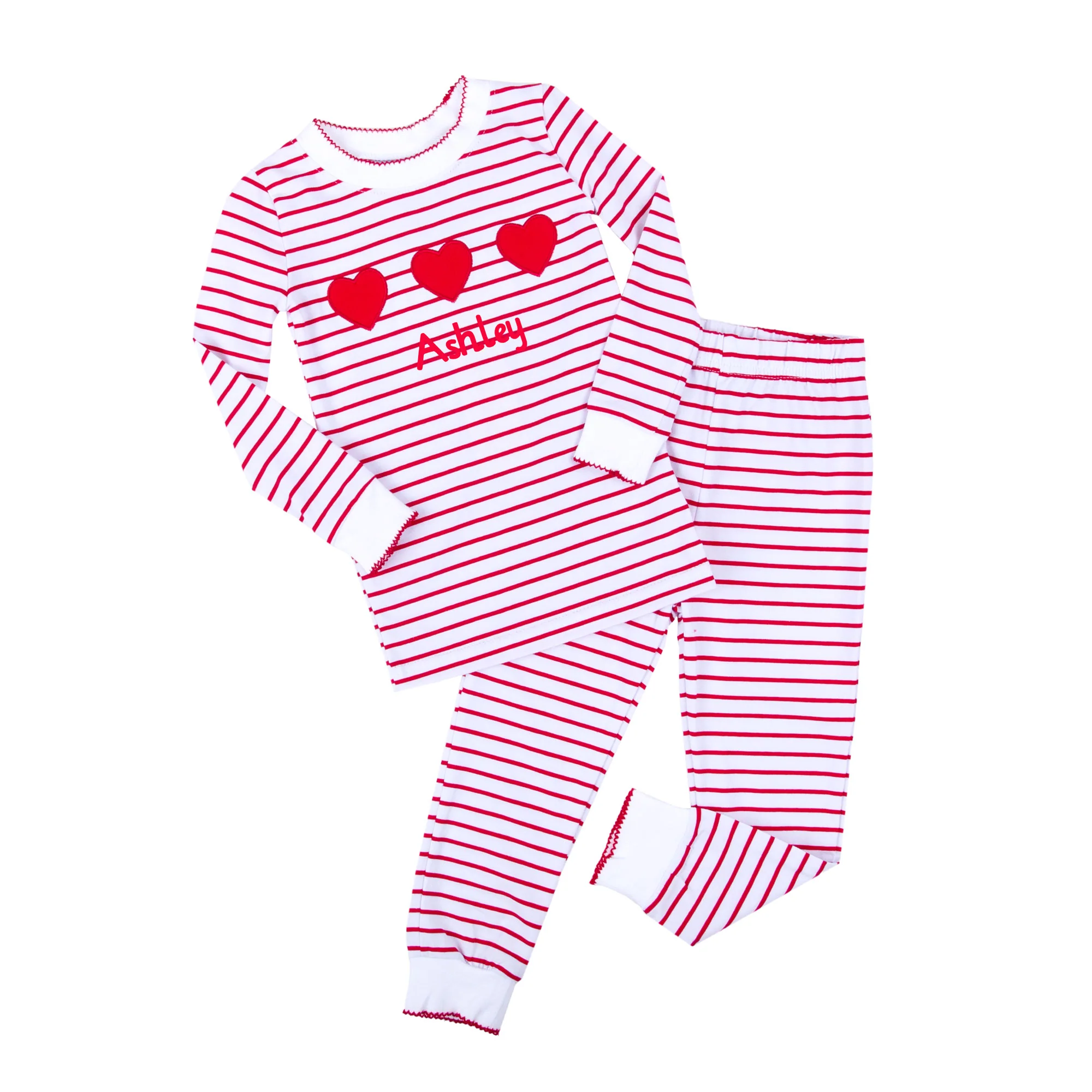 Sweet Valentine Red Stripe Pajamas - Image 2
