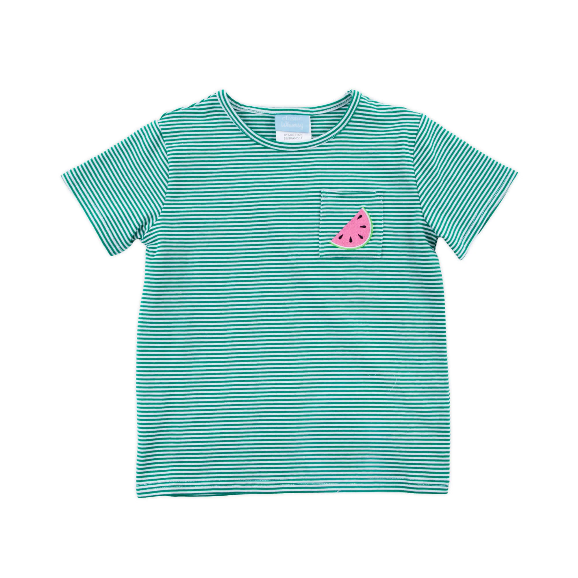 Sweet Watermelon Green Stripe Short Sleeve Pocket Shirt - Image 2