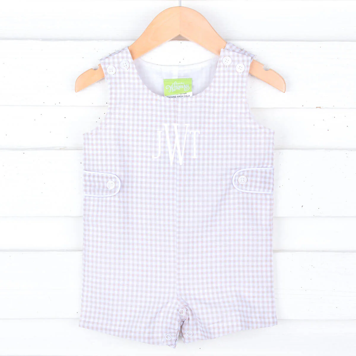 Tan Gingham Jon Jon with Tabs - Image 4