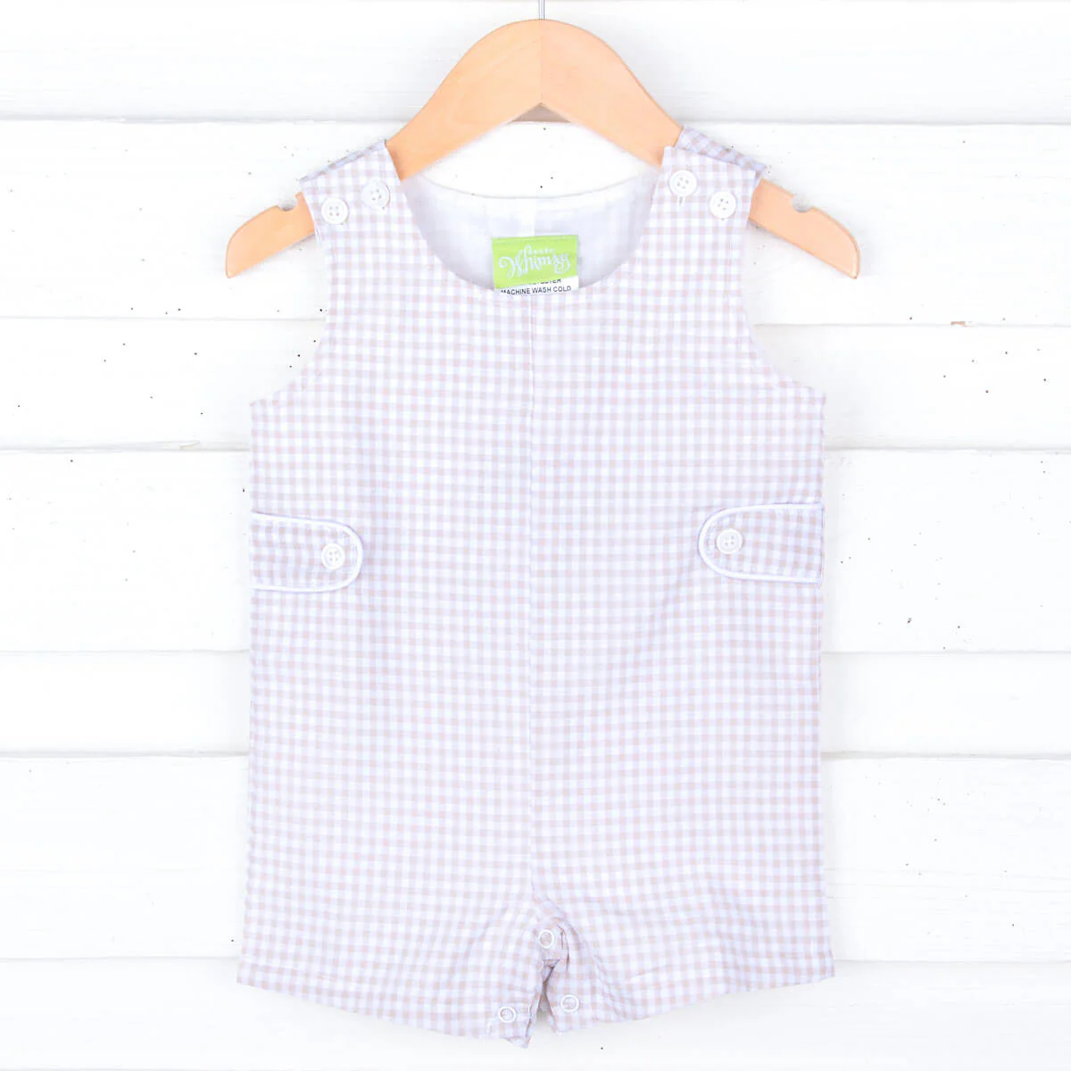 Tan Gingham Jon Jon with Tabs - Image 5