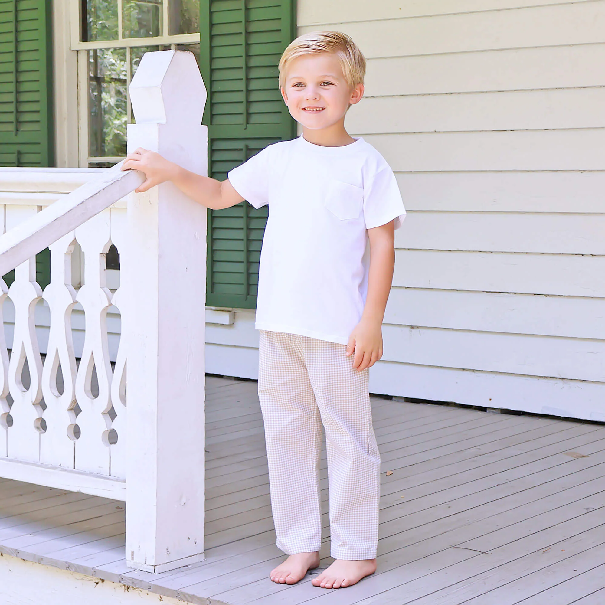 Tan Gingham Standard Pants - Image 2