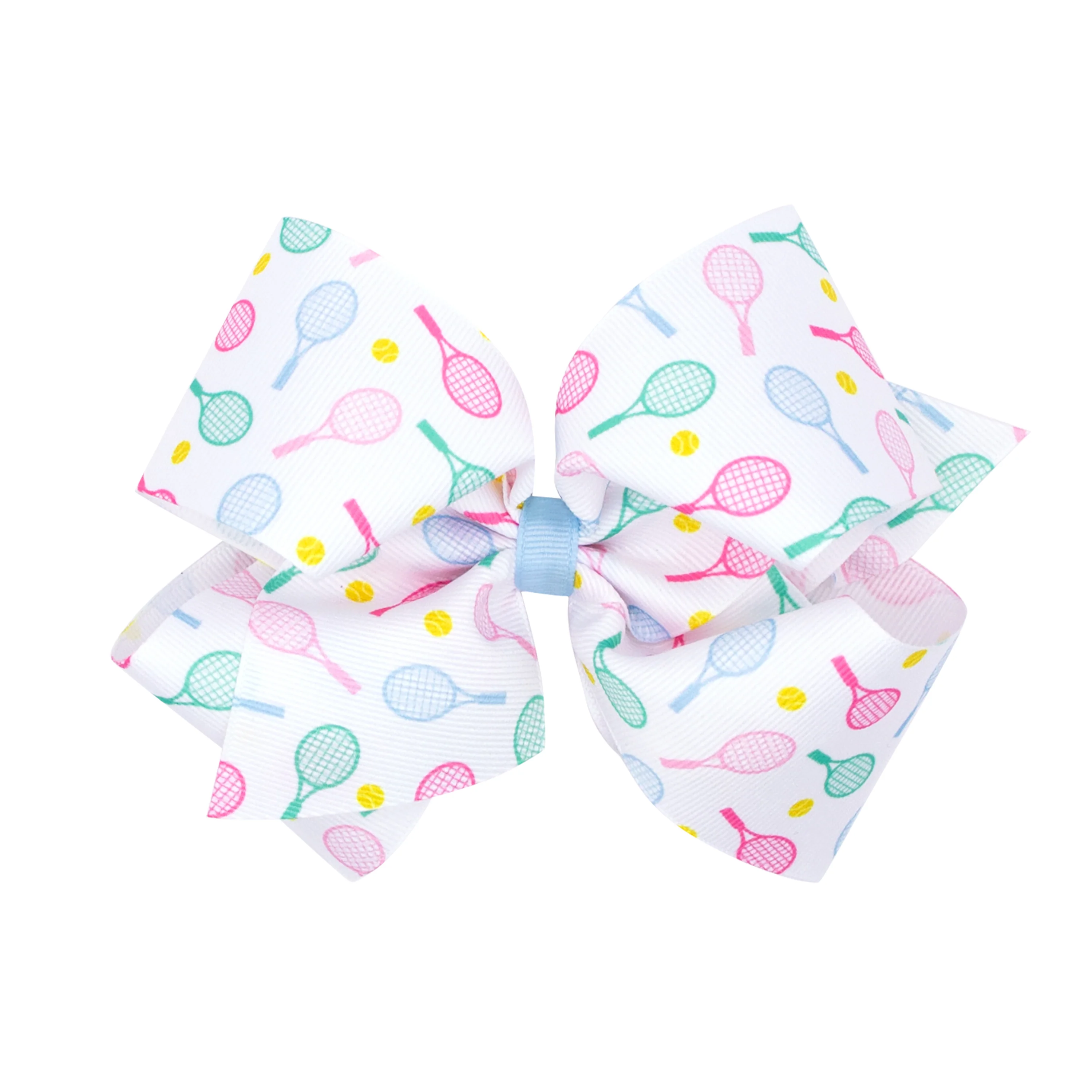 Tennis Racquet Print Grosgrain Bow - Image 2