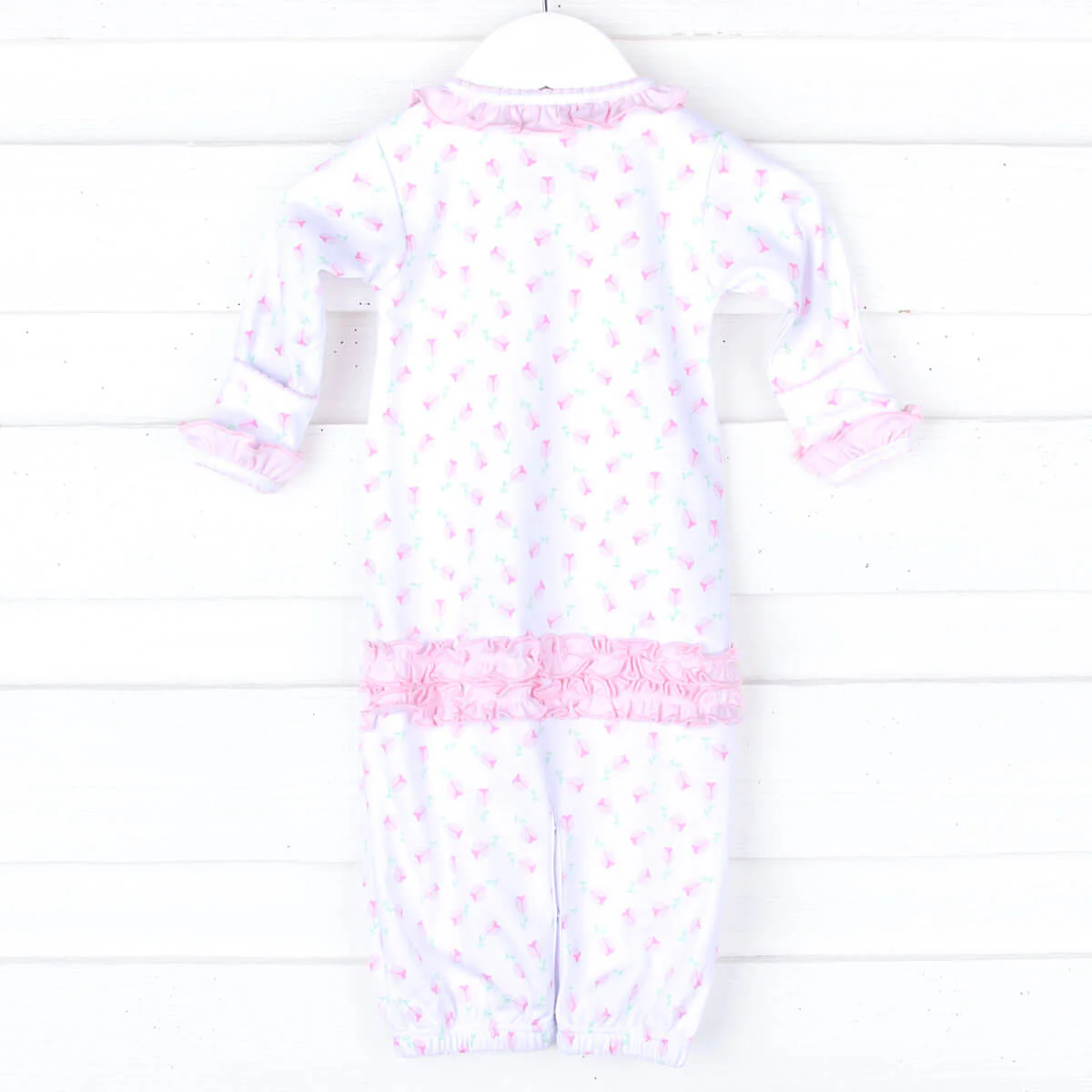 Tessa's Classic Floral Pink Ruffle Converter Gown - Image 2