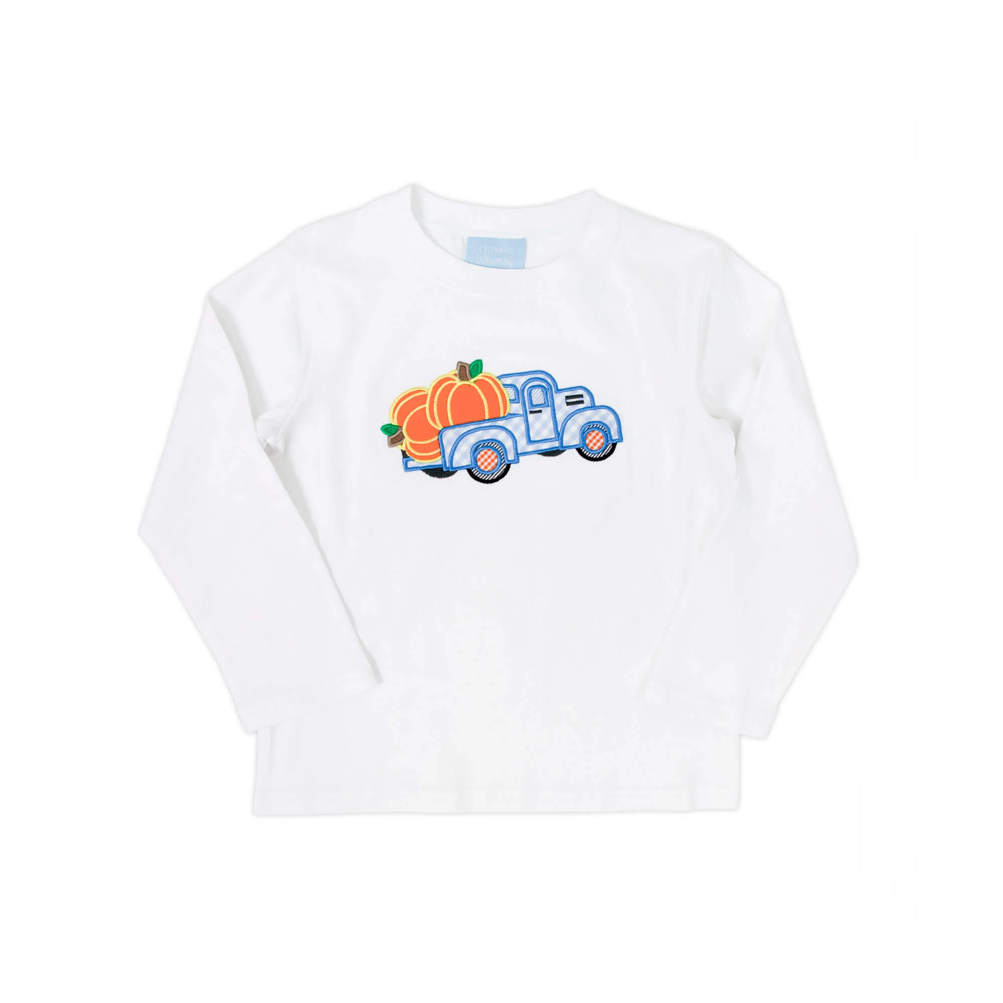 Pumpkin Truck White Long Sleeve Shirt - Image 3