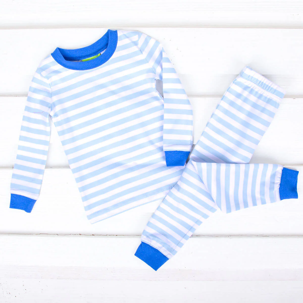 Blue and White Stripe Pajamas - Image 3