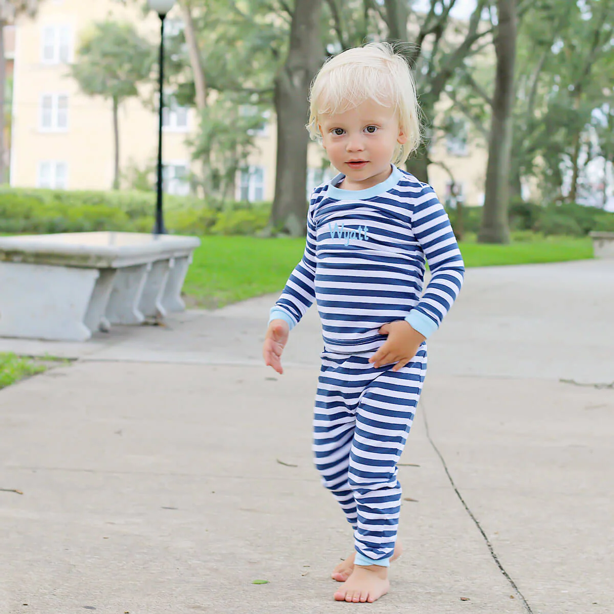 Navy and White Stripe Pajamas - Image 4
