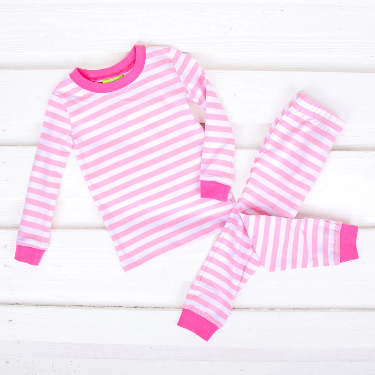 Pink and White Stripe Pajamas - Image 3