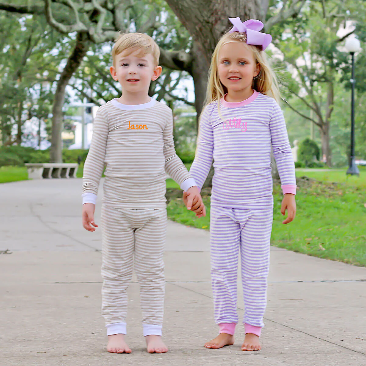 Purple and White Stripe Pajamas - Image 6