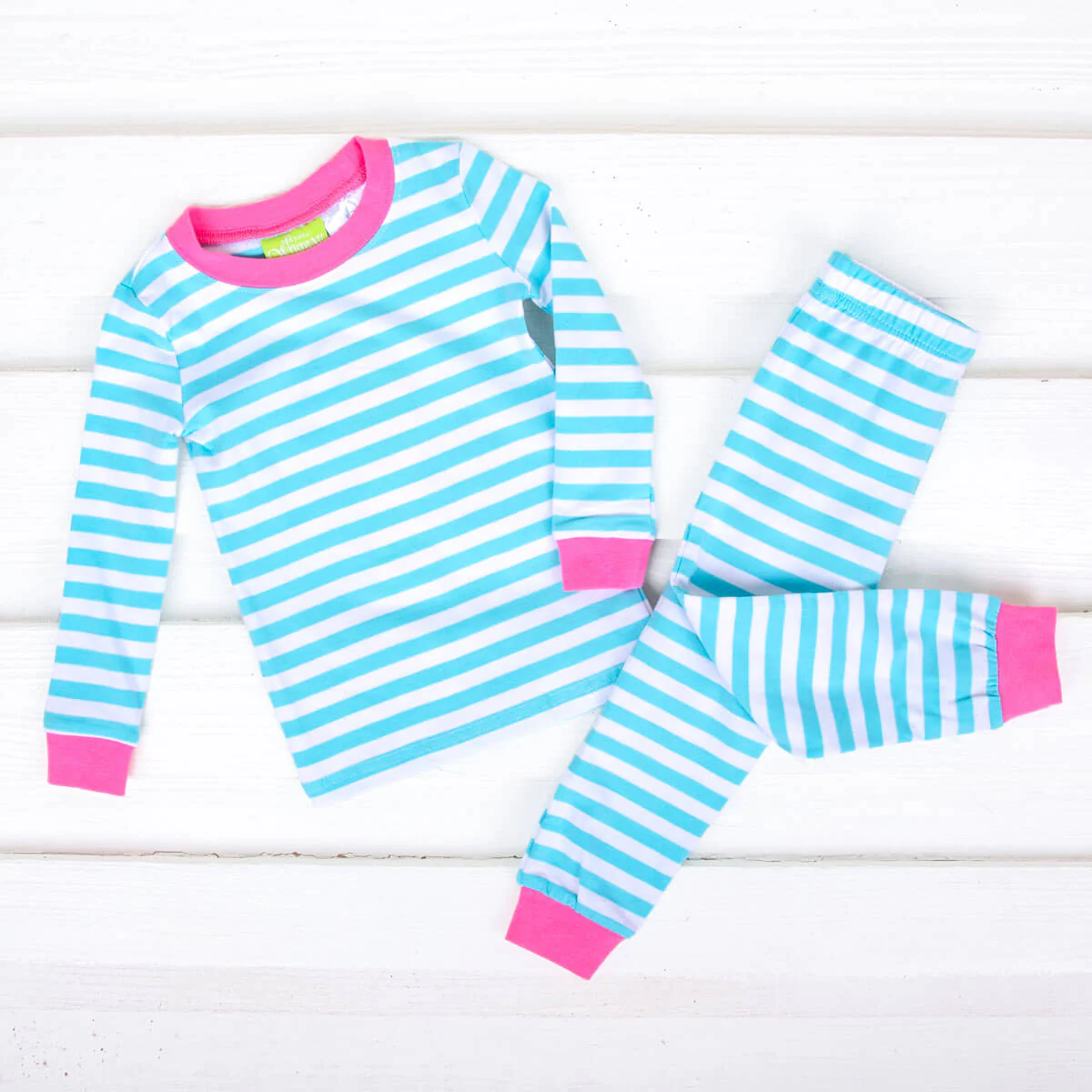 Turquoise Stripe Pajamas - Image 4