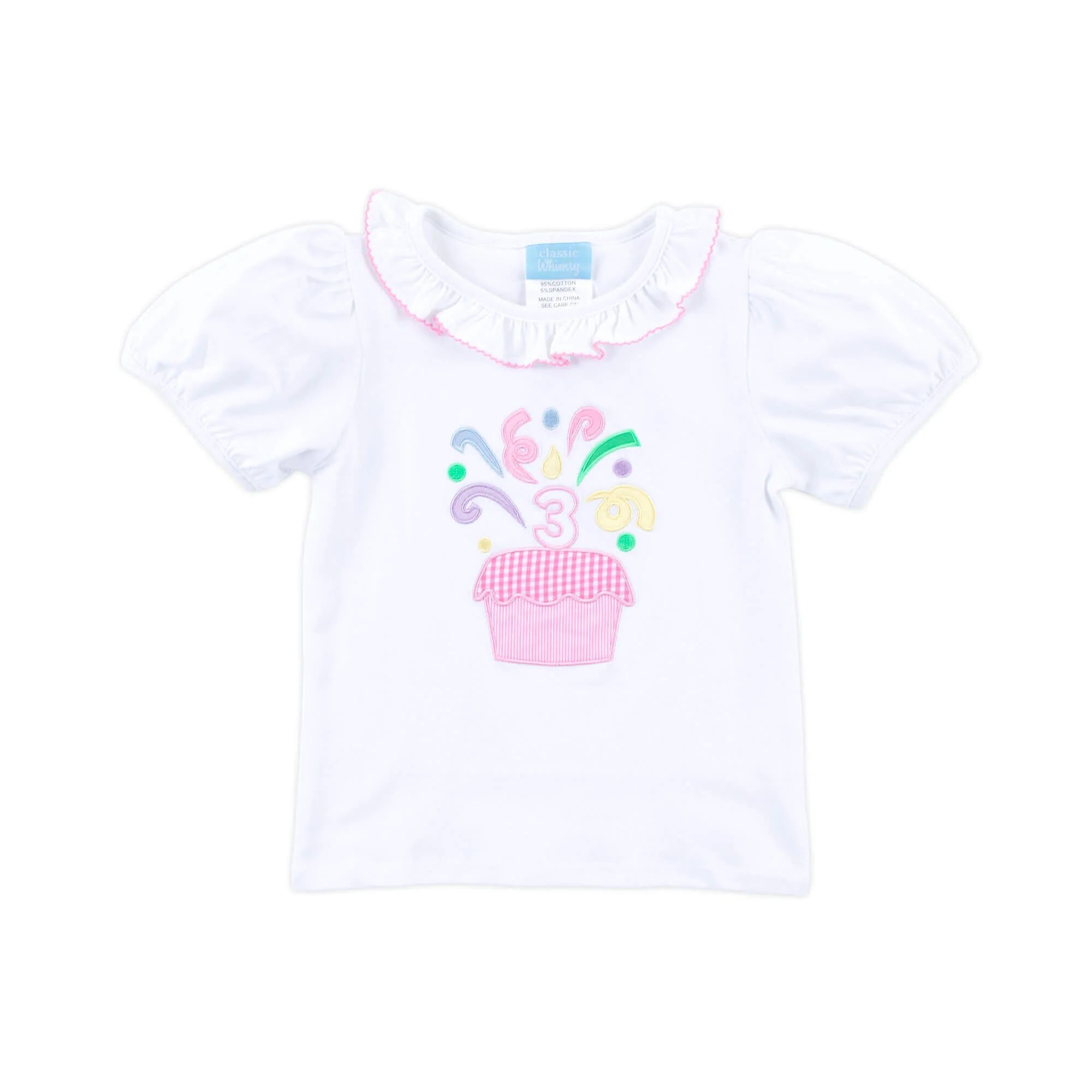 Third Birthday Cupcake Ruffle Top - Image 2