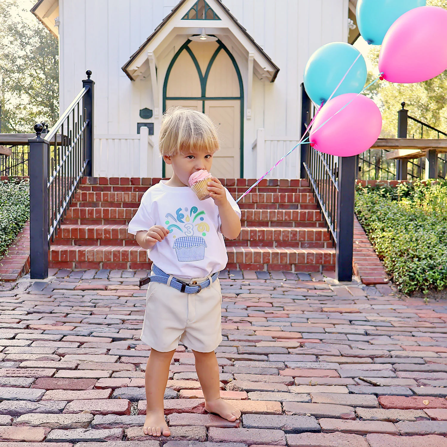 Third Birthday Cupcake Short Sleeve Shirt - Image 6