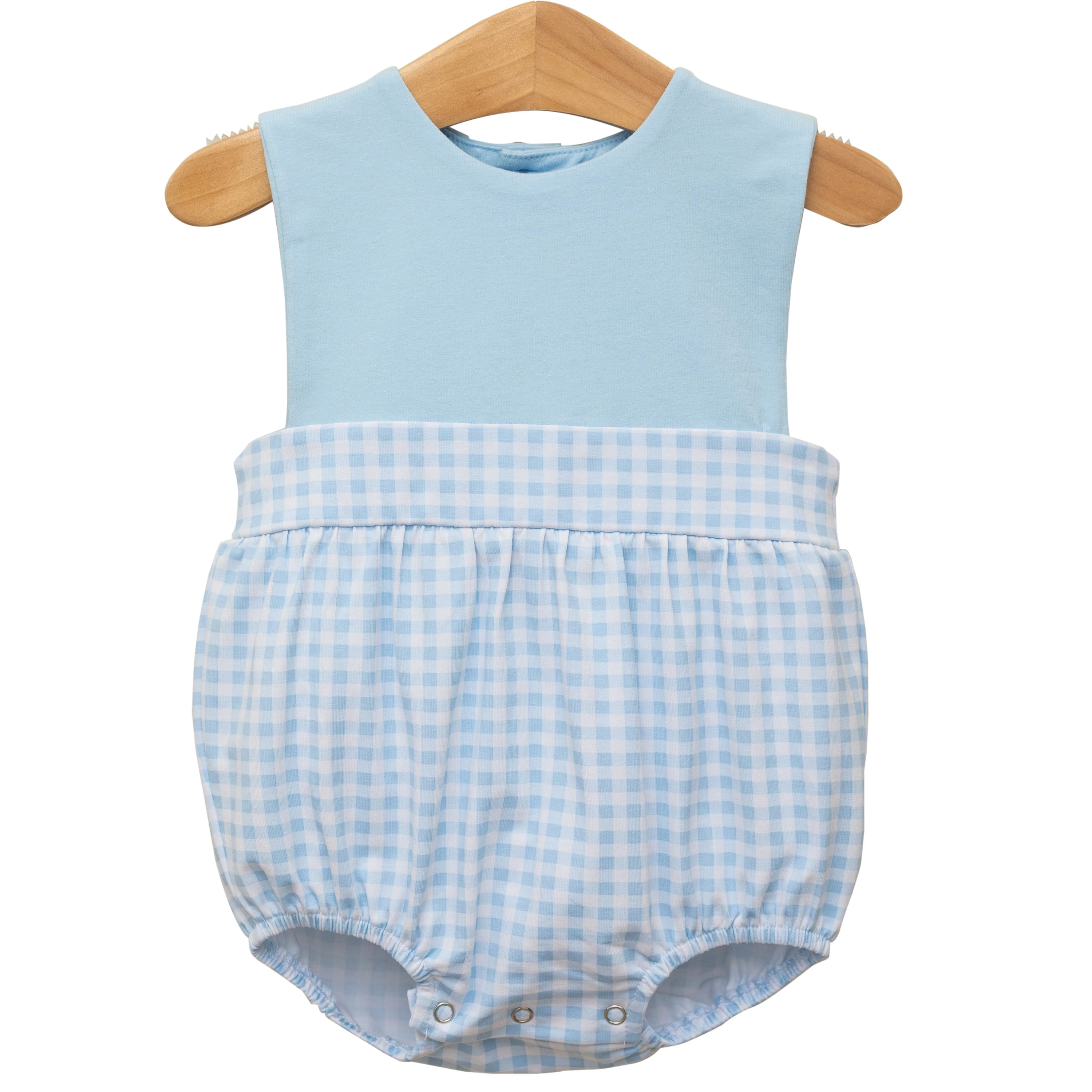 Thomas Light Blue Knit Gingham Sun Bubble - Image 2