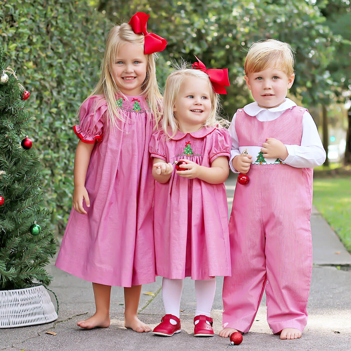Twinkly Tree Red Smocked Longall - Image 4