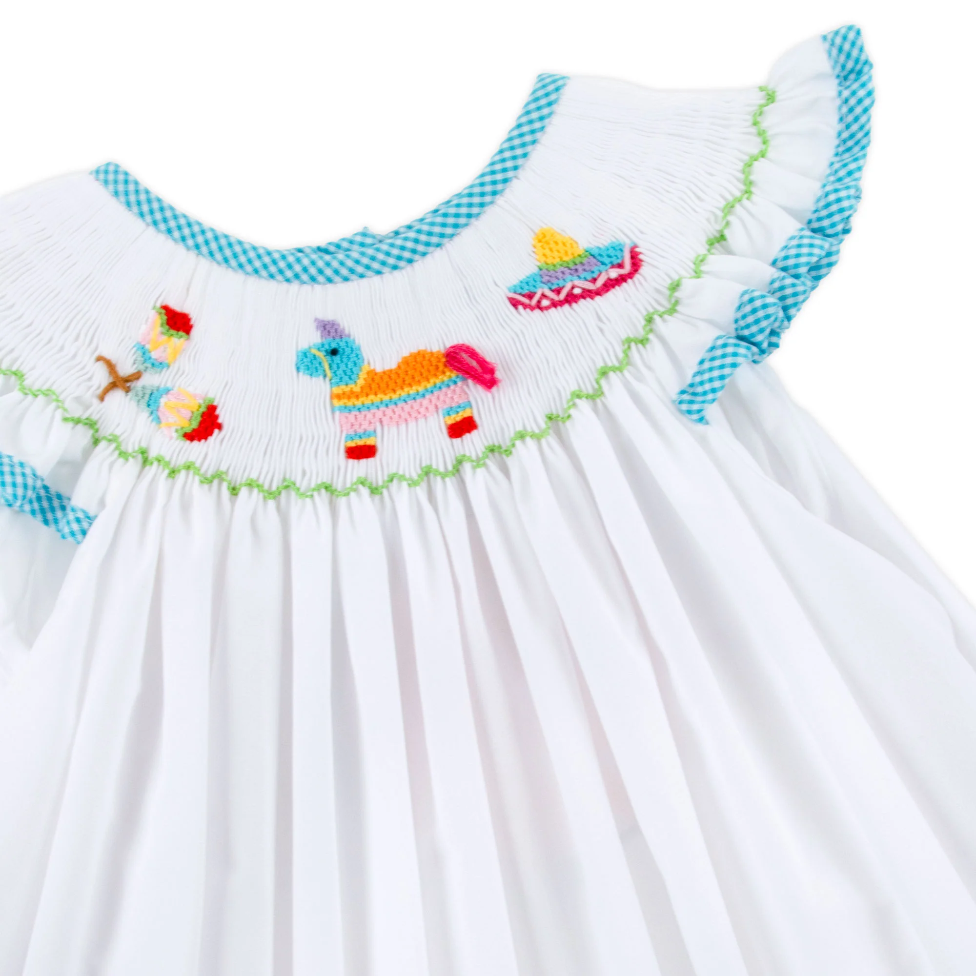 Time To Fiesta Smocked White Bubble - Image 2