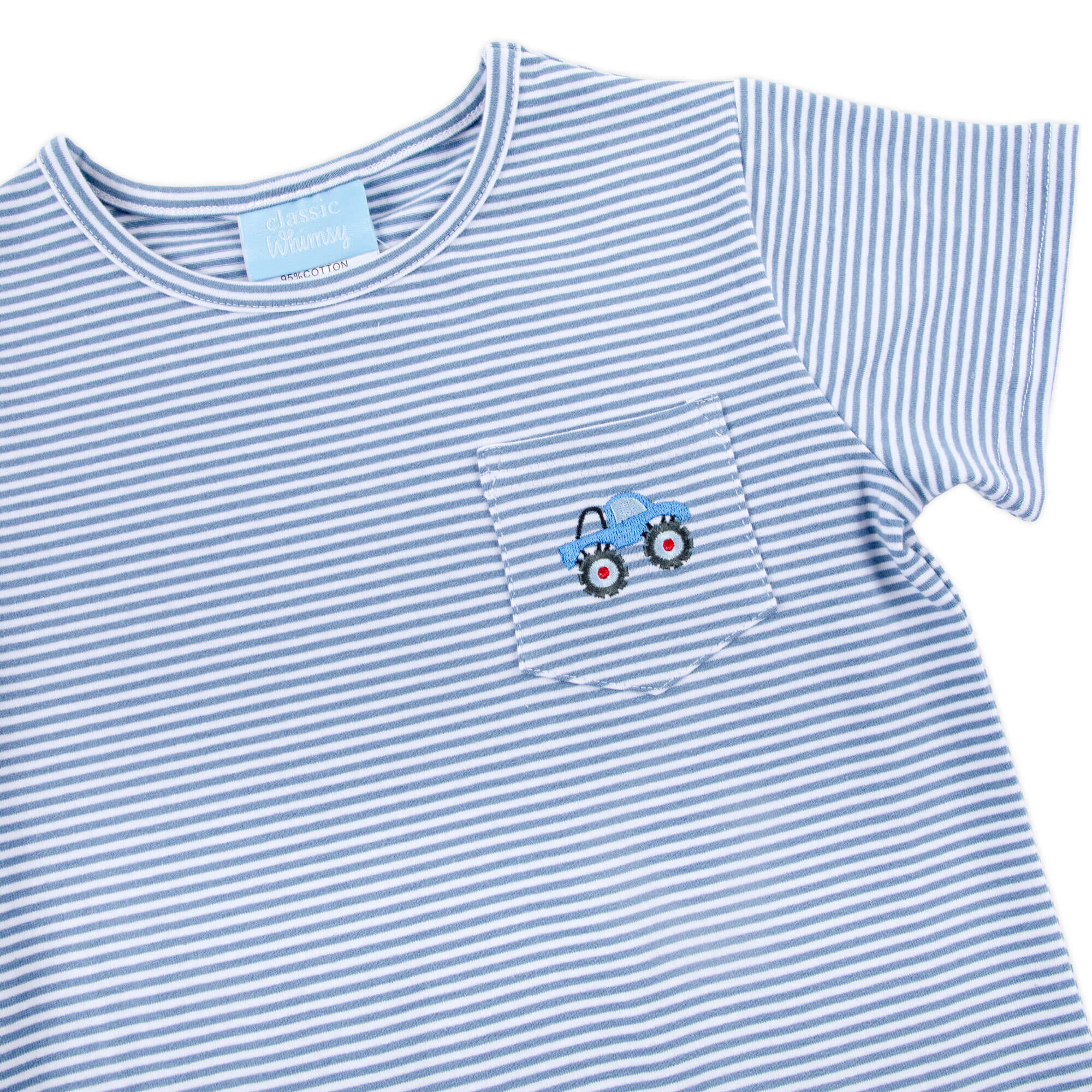 Truck Blue Stripe Short Sleeve Pocket Shirt - Image 2