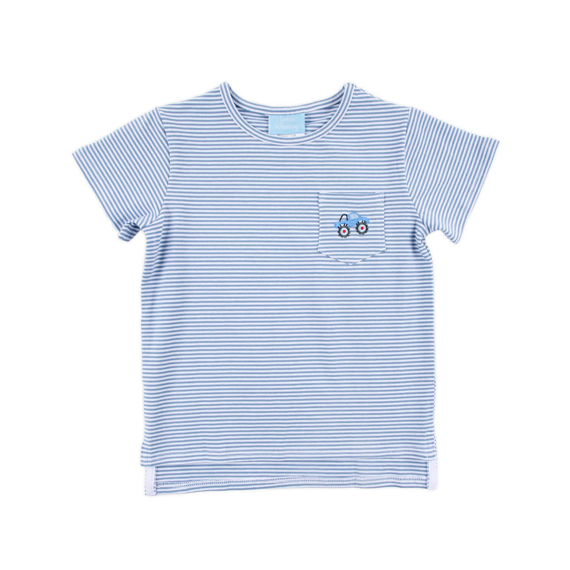 Truck Blue Stripe Short Sleeve Pocket Shirt - Image 4