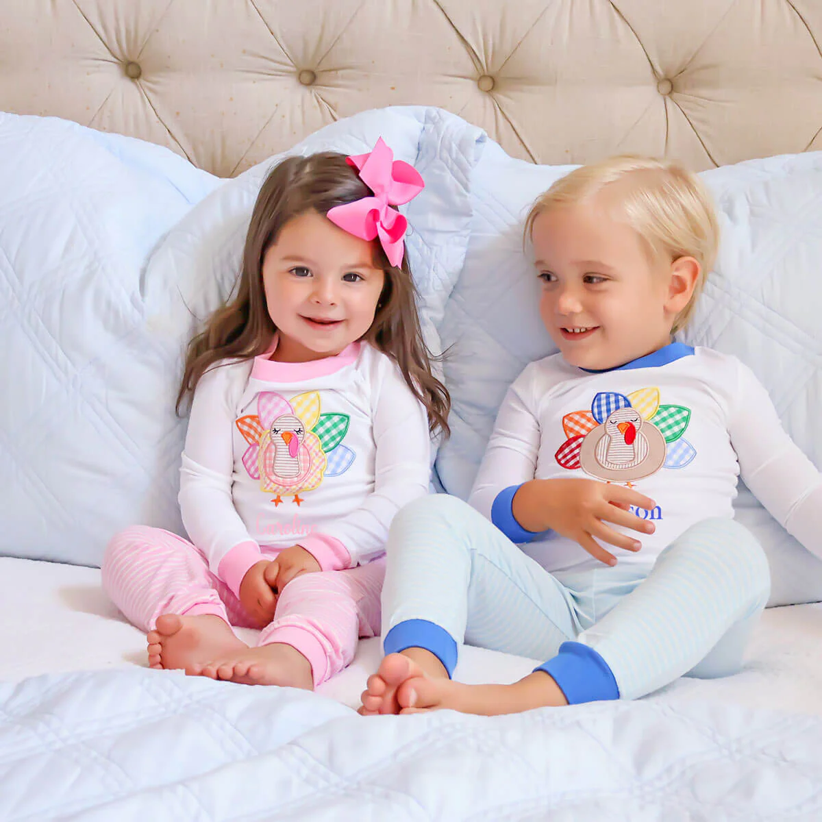 Turkey Light Blue Stripe Pajamas - Image 3