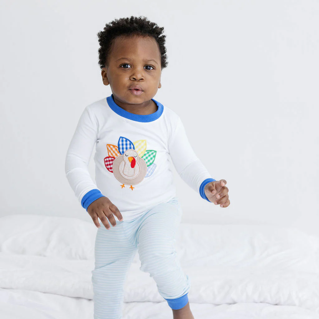 Turkey Light Blue Stripe Pajamas - Image 4