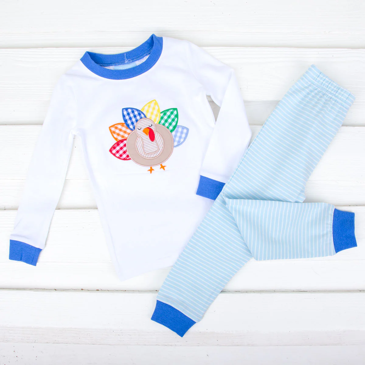 Turkey Light Blue Stripe Pajamas - Image 5