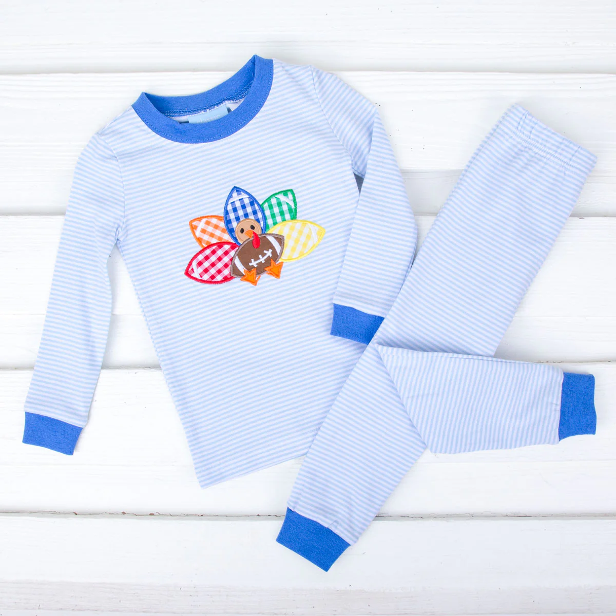 Turkey Football Light Blue Stripe Pajamas - Image 4