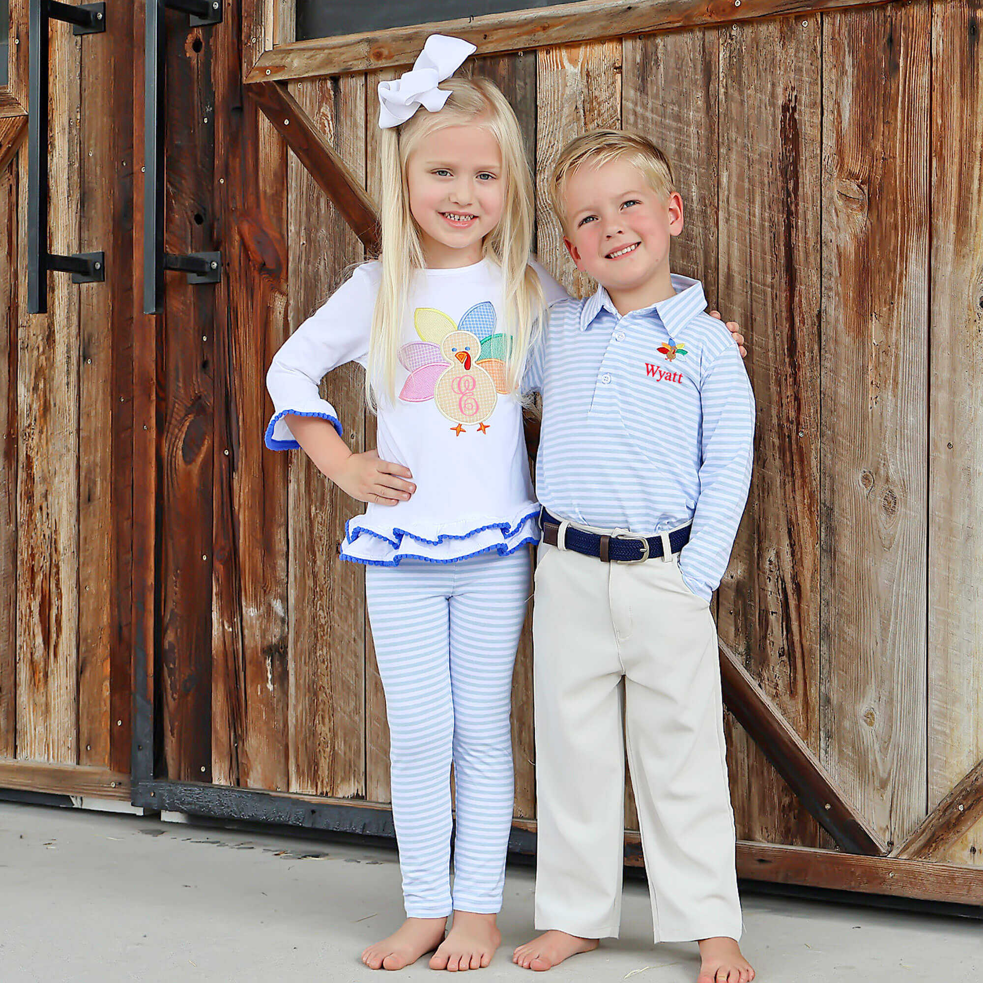 Turkey Light Blue Stripe Milly Legging Set - Image 3