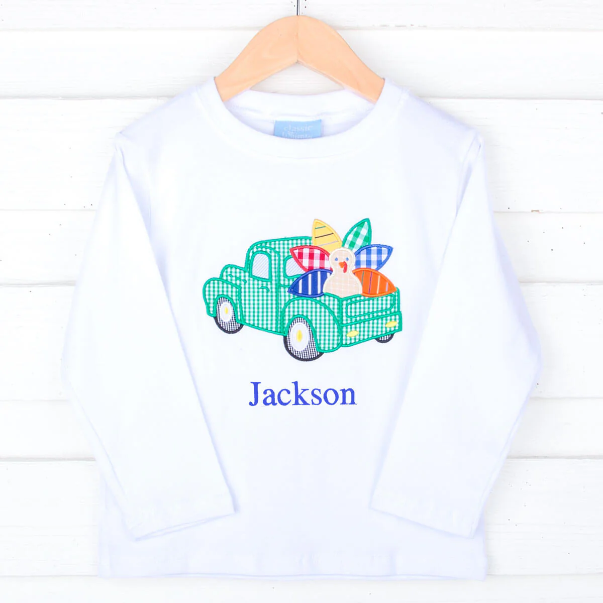 Turkey Truck White Long Sleeve Shirt