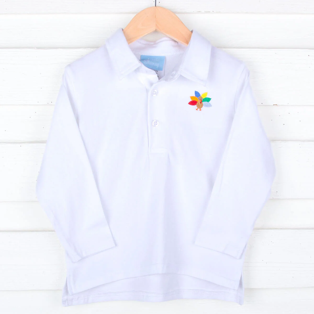 Turkey Embroidered White Long Sleeve Polo - Image 4