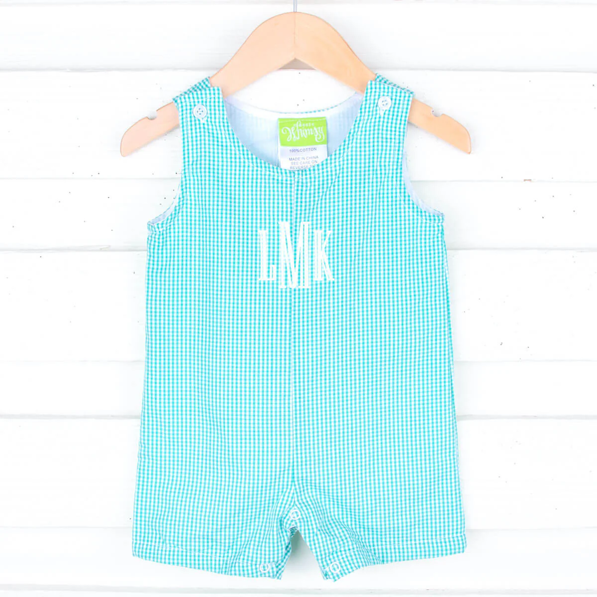 Teal Gingham Jon Jon - Image 2