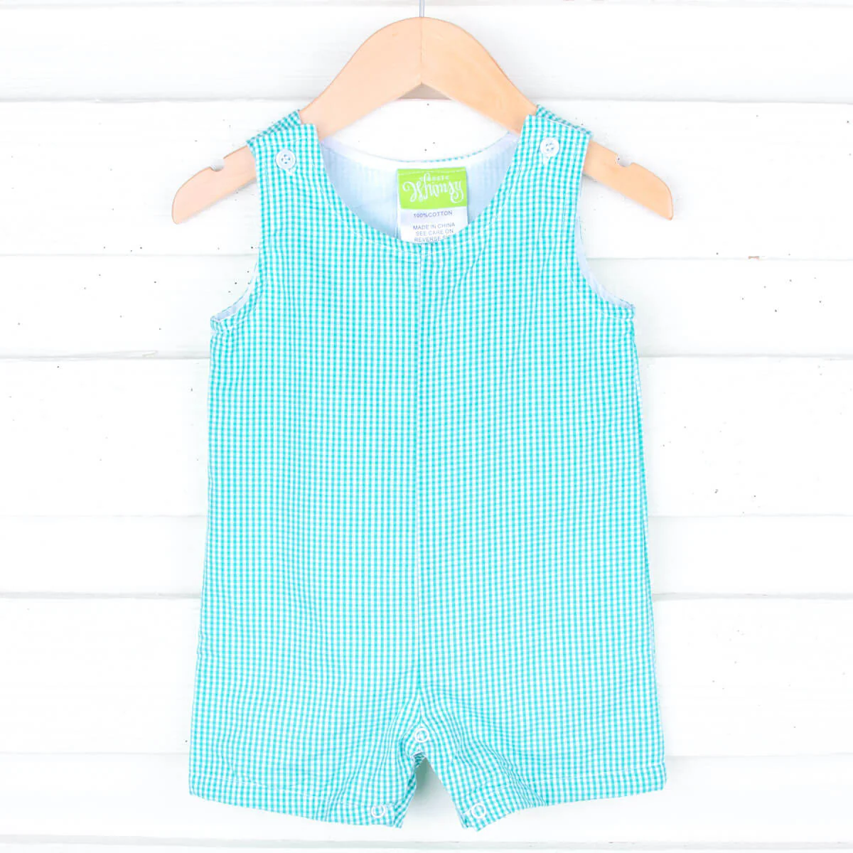 Teal Gingham Jon Jon - Image 3