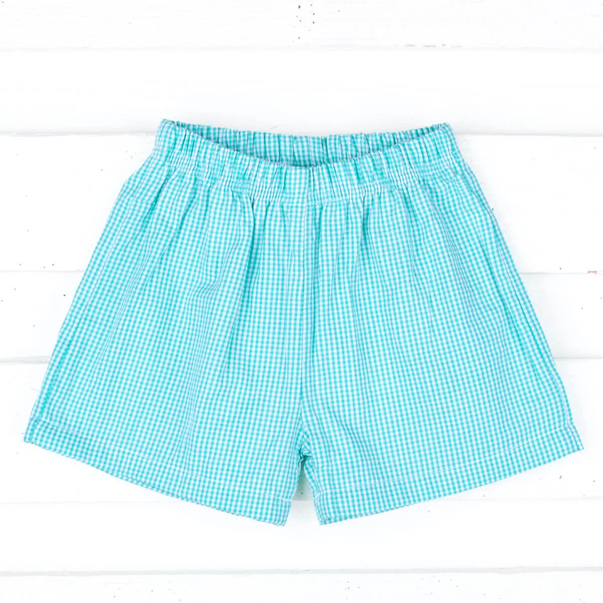 Teal Gingham Shorts - Image 2