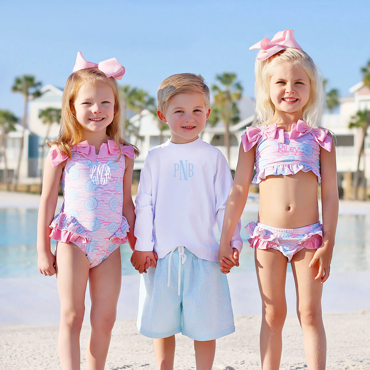 Sea Island Turquoise Gingham Swim Trunks - Image 6