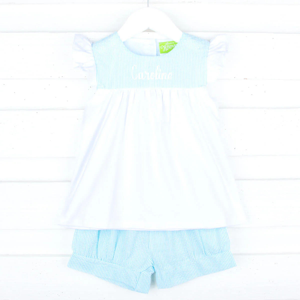 Turquoise Stripe Lauren Short Set - Image 2
