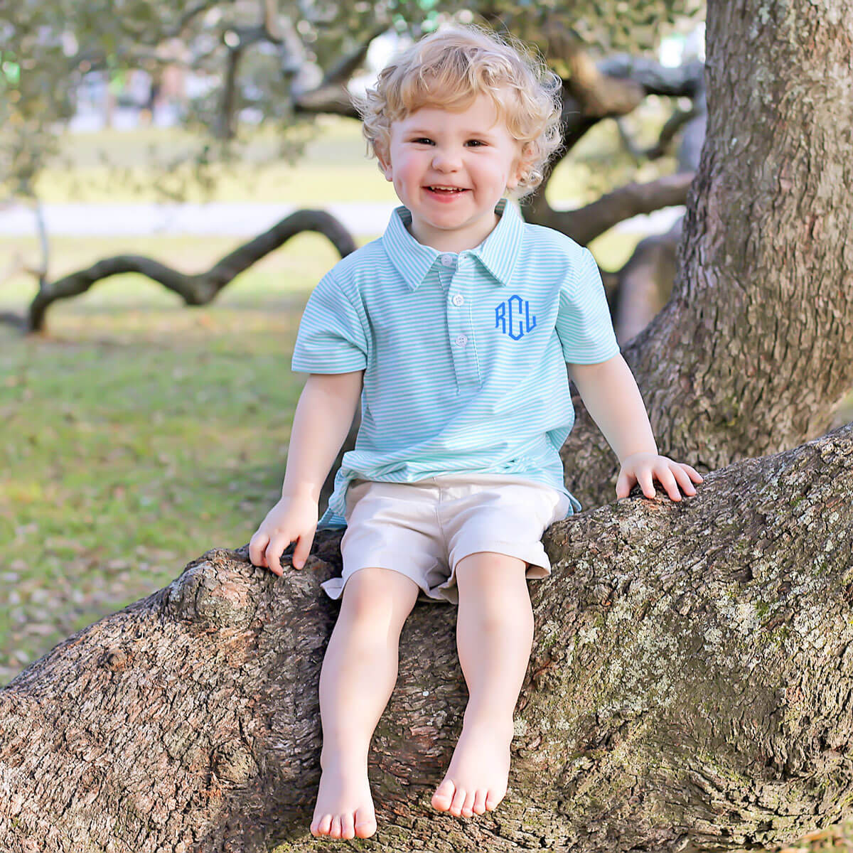 Turquoise Stripe Knit Short Sleeve Polo - Image 4