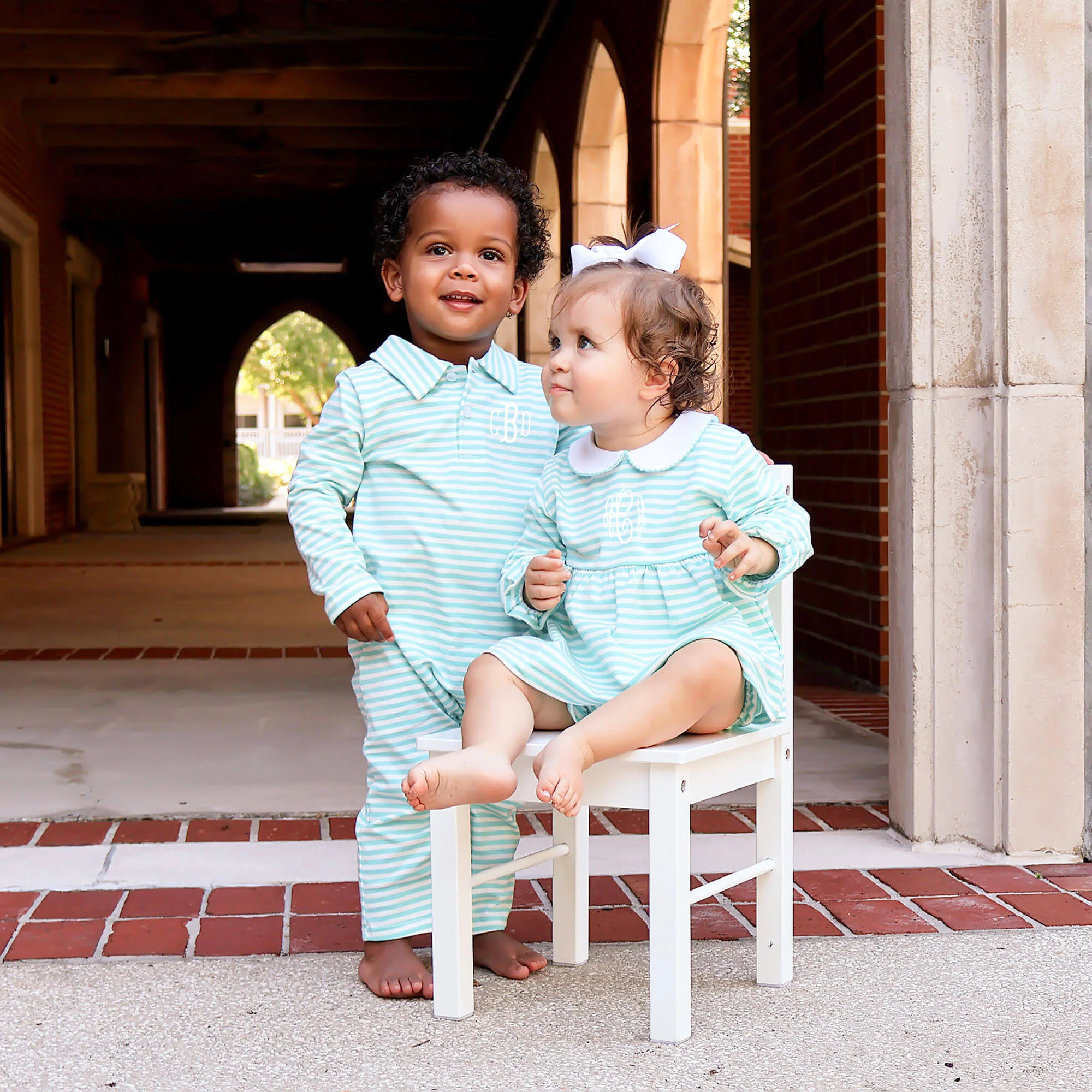 Turquoise Stripe Riley Bloomer Set - Image 3