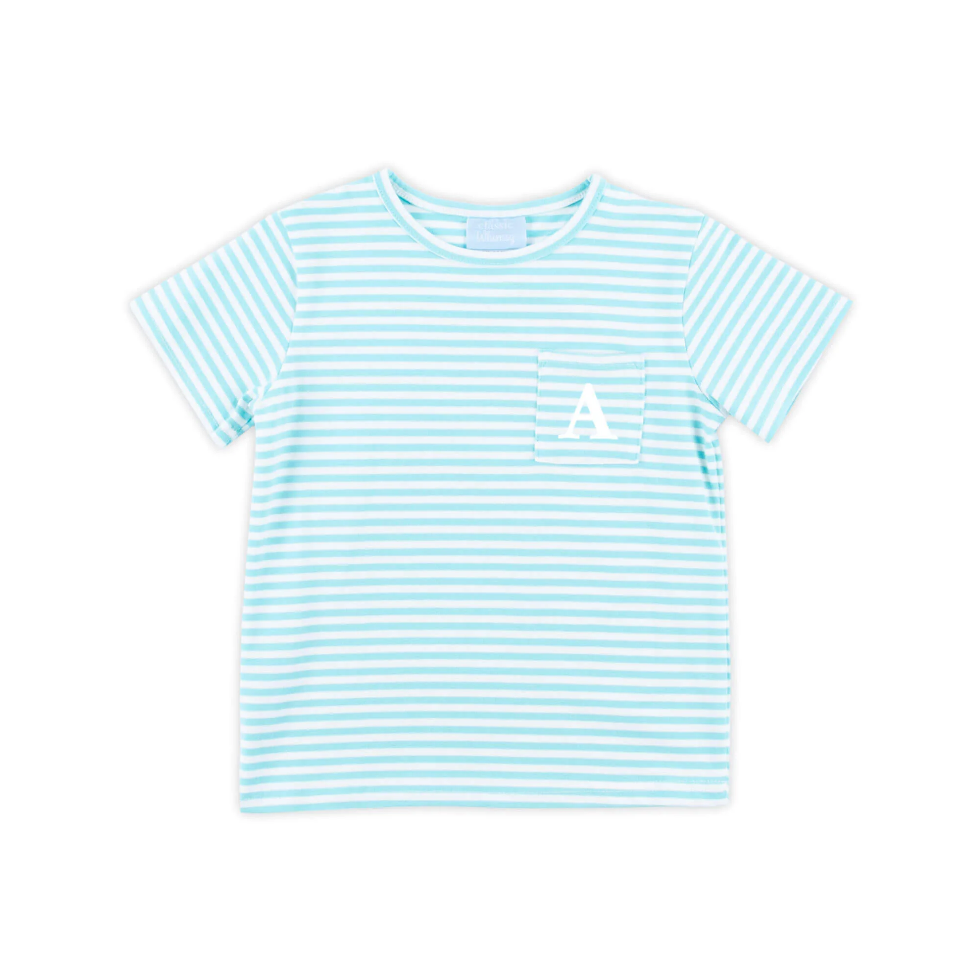Turquoise Thick Stripe Short Sleeve Pocket Shirt - Image 2