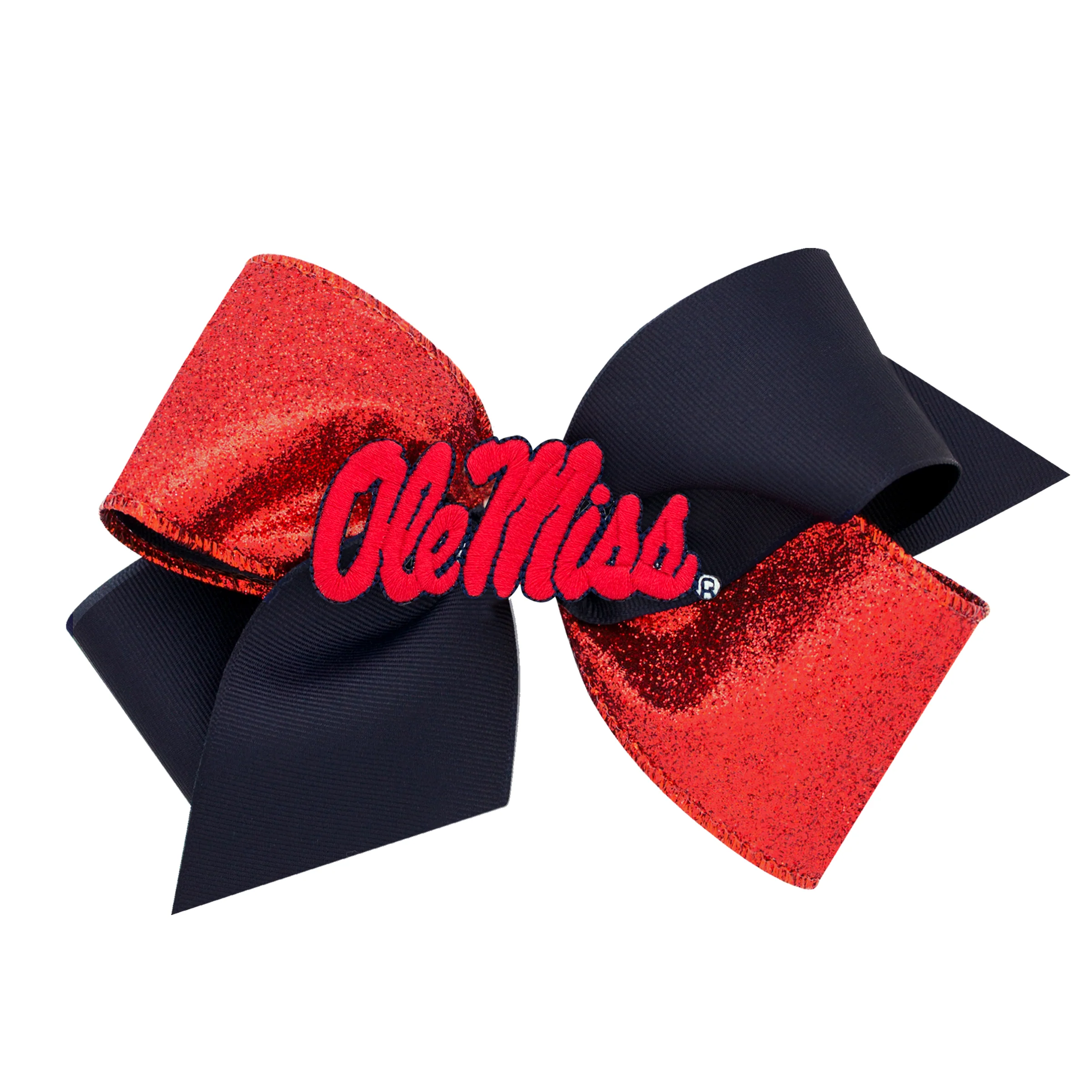 Two-Tone Glitz and Grosgrain Collegiate Bow - Image 10