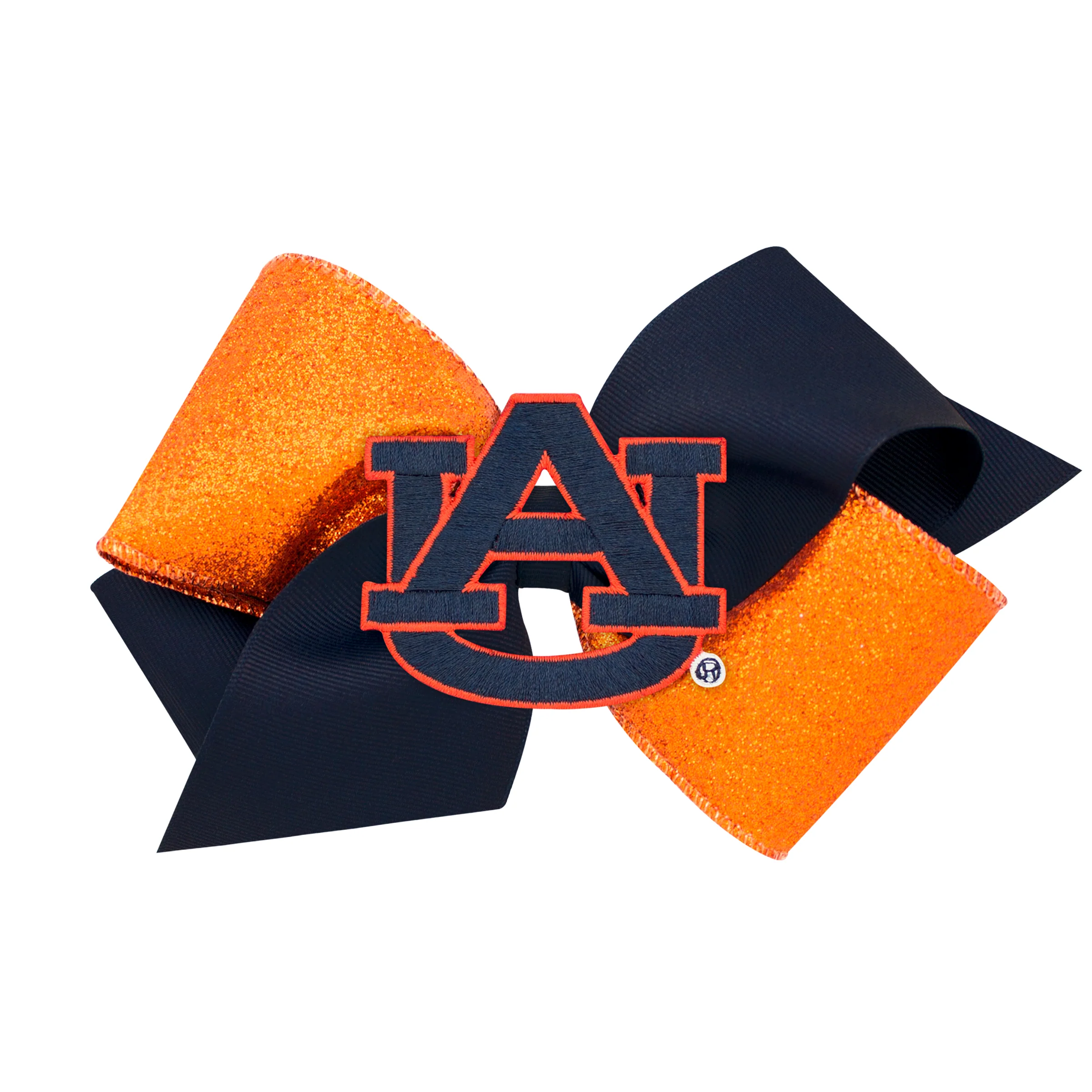 Two-Tone Glitz and Grosgrain Collegiate Bow - Image 4