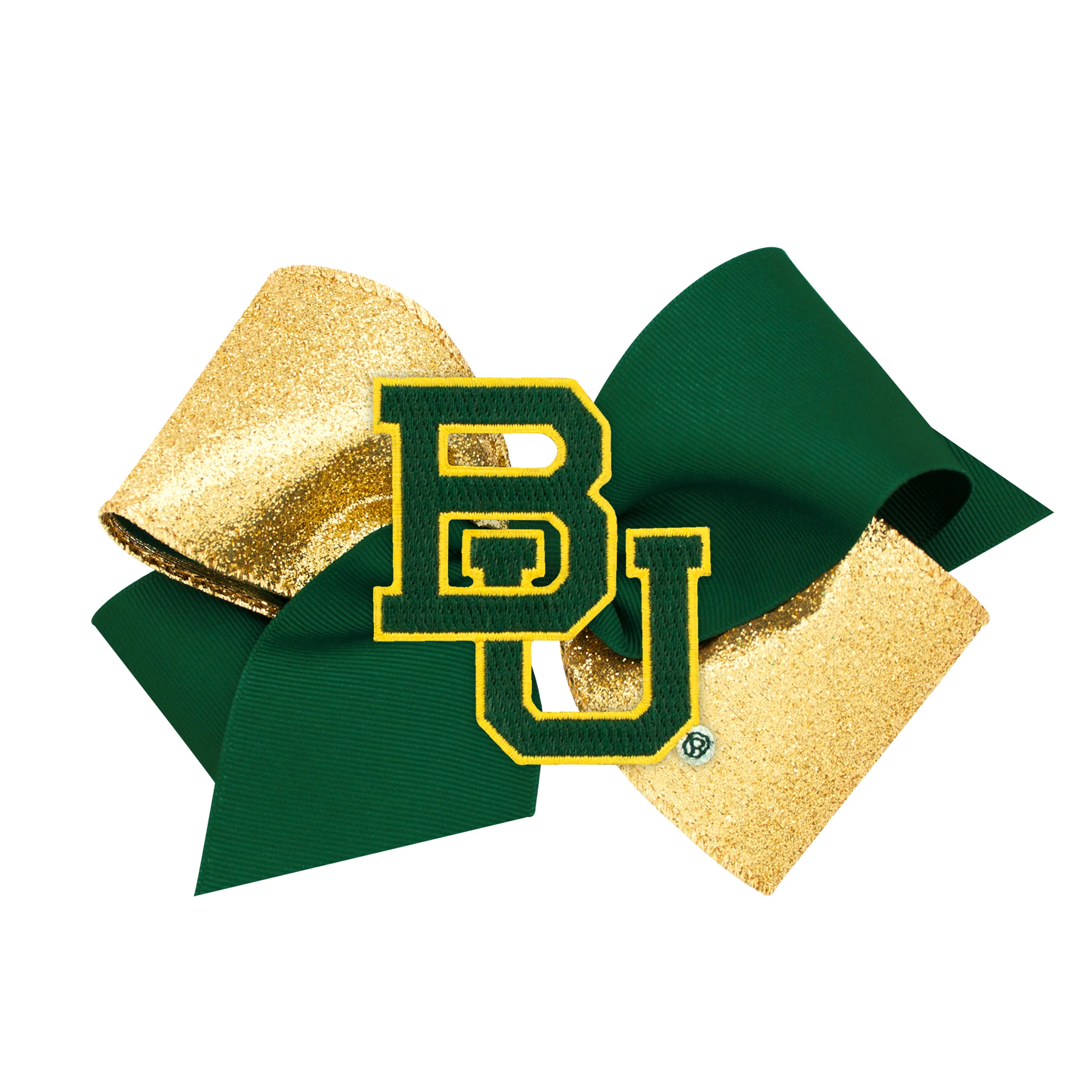 Two-Tone Glitz and Grosgrain Collegiate Bow - Image 5