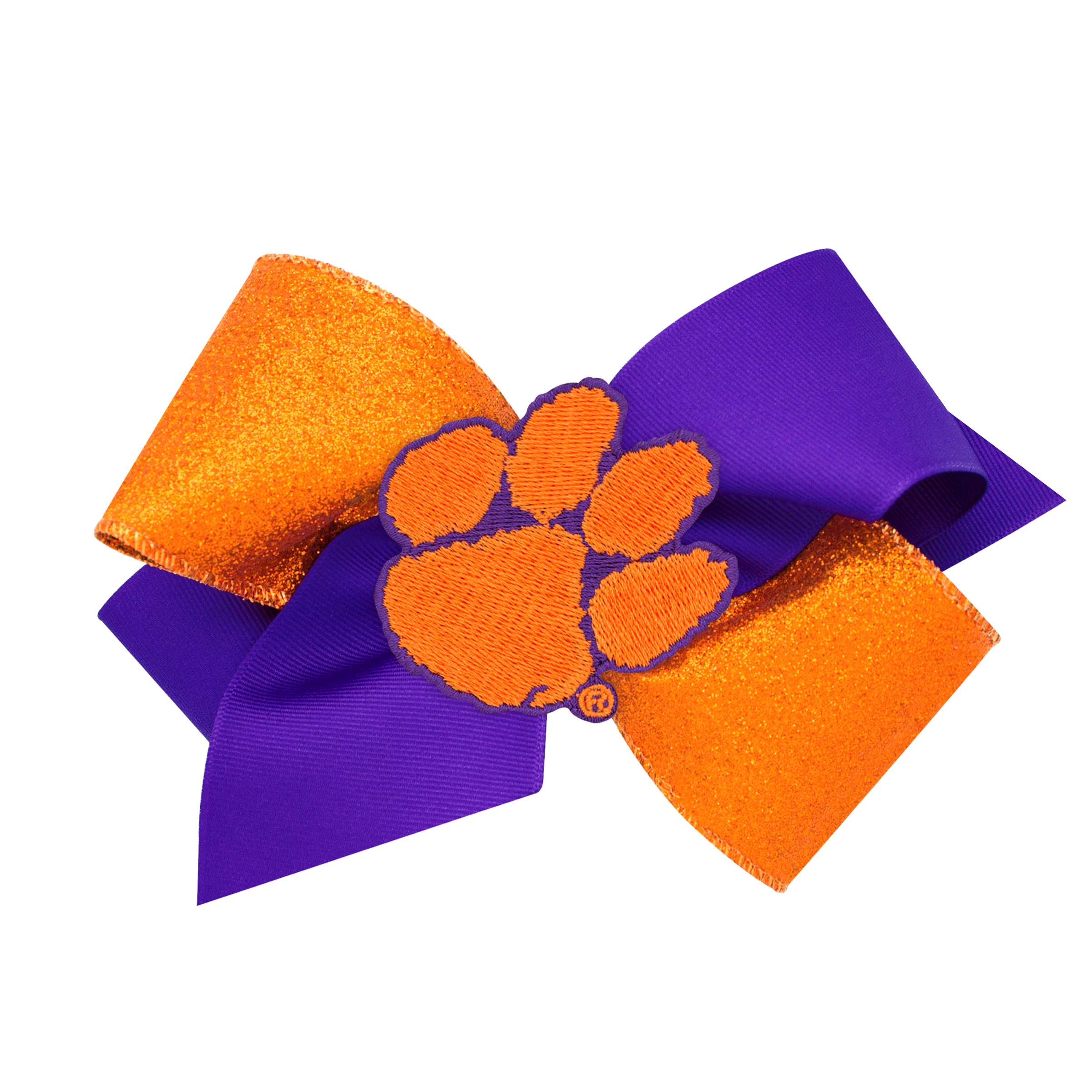 Two-Tone Glitz and Grosgrain Collegiate Bow - Image 6