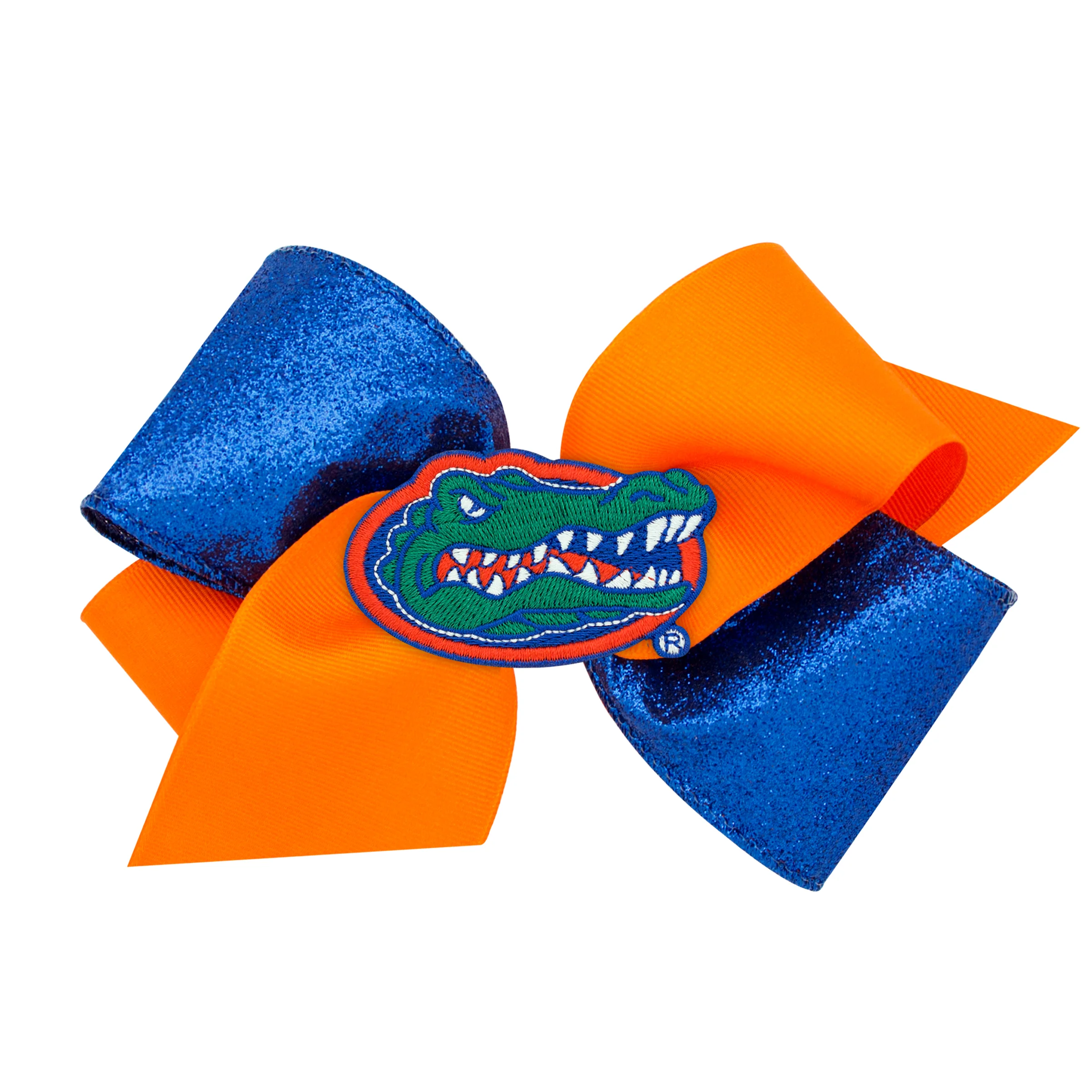 Two-Tone Glitz and Grosgrain Collegiate Bow - Image 7